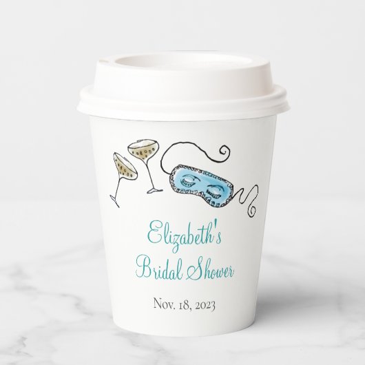 Gobelets En Papier Mini-siècle Cocktail Party Illustré main unique (Verso)