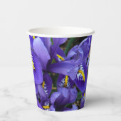 Gobelets En Papier Miniature Bleu Irises Printemps Floral (Verso)