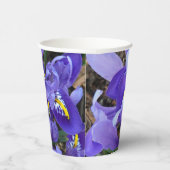 Gobelets En Papier Miniature Bleu Irises Printemps Floral (Droite)