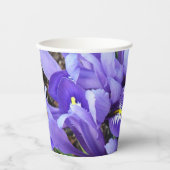 Gobelets En Papier Miniature Bleu Irises Printemps Floral (Recto)