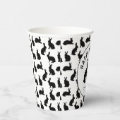 Gobelets En Papier Minimal Black Rabbit Pattern Modern Happy Easter (Droite)