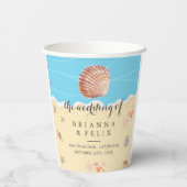 Gobelets En Papier Minimal Blue Ocean Summer Wedding (Verso)