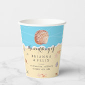 Gobelets En Papier Minimal Blue Ocean Summer Wedding (Recto)