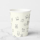 Gobelets En Papier Minimal Hand Drawn Gender Neutral Baby Shower (Droite)