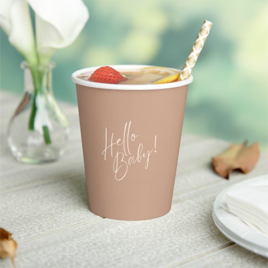 Gobelets En Papier Minimal Neutral Hello Baby Paper cup (Insitu)