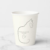 Gobelets En Papier Minimalisme assis Chat Noir & Crème (Verso)