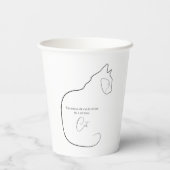 Gobelets En Papier Minimalisme assis chat noir et blanc (Verso)