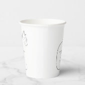 Gobelets En Papier Minimalisme assis chat noir et blanc (Droite)