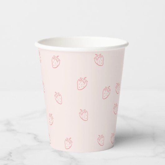 Gobelets En Papier Minimalisme aux fraises (Recto)