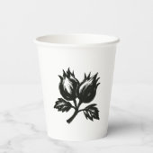 Gobelets En Papier Minimalist Hazelnut – Ink Brush Botanic Design on  (Verso)