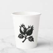 Gobelets En Papier Minimalist Hazelnut – Ink Brush Botanic Design on  (Recto)