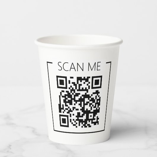 Gobelets En Papier Minimalist QR Code Scan Me Business (Verso)