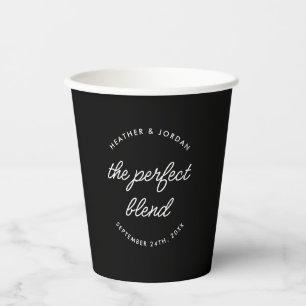 Gobelets En Papier Minimaliste Le Mélange Parfait Café Mariage ou Thé