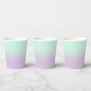 Gobelets En Papier Mint Esthétique Pastel Et Ombre Gradient Lilac