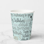 Gobelets En Papier Mint Fun Happy Balloons Birthday (Verso)