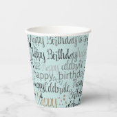 Gobelets En Papier Mint Fun Happy Balloons Birthday (Recto)