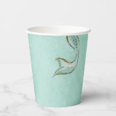 Gobelets En Papier Mint Glitter Mermaid tail under the sea  (Verso)