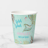 Gobelets En Papier Mint Glitter Mermaid tail under the sea  (Recto)