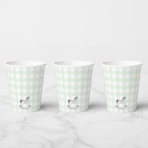Gobelets En Papier Mint Green En vichy Rockking Cheval tasse de papie