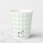Gobelets En Papier Mint Green En vichy Rockking Cheval tasse de papie (Recto)