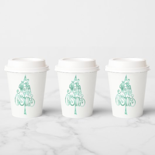 Gobelets En Papier Mint Green Glam Noël (Multi)