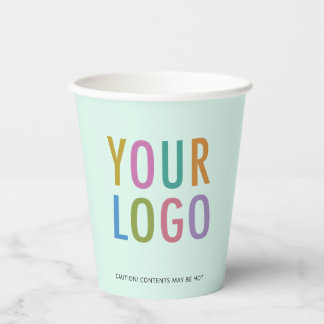Gobelets En Papier Mint Green Paper Cups Custom Business Logo 8 oz