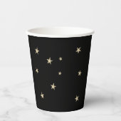 Gobelets En Papier Minuit Black Silver Stars Assistant Coupe de papie (Recto)
