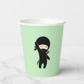Gobelets En Papier Minuscule Ninja heureux sur vert (Verso)