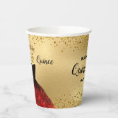 Gobelets En Papier Mis Quince Or Parties scintillant Bourgogne Robe B (Gauche)