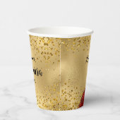 Gobelets En Papier Mis Quince Or Parties scintillant Bourgogne Robe B (Droite)