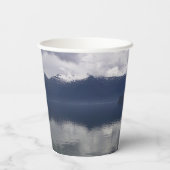 Gobelets En Papier Misty Alaskan Sea dans les tons bleu (Verso)