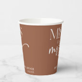 Gobelets En Papier Mlle À Mme Brown Boho Fête des mariées bohème (Gauche)