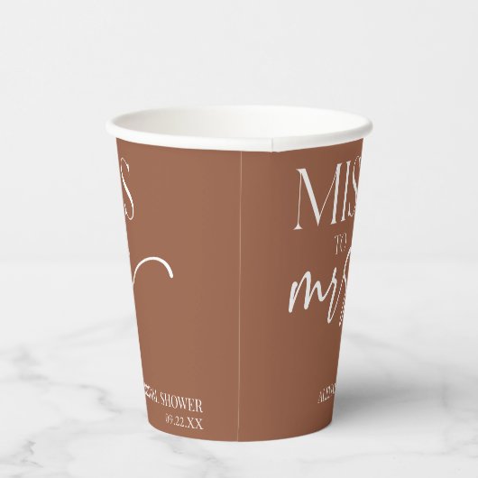 Gobelets En Papier Mlle À Mme Brown Boho Fête des mariées bohème (Droite)