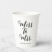 Gobelets En Papier Mlle à Mme Modern Fête des mariées Bachelorette (Recto)