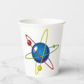 Gobelets En Papier Modèle coloré de l'Atom (Recto)