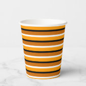 Gobelets En Papier Modèle de bande orange brun (Verso)