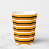 Gobelets En Papier Modèle de bande orange brun (Gauche)