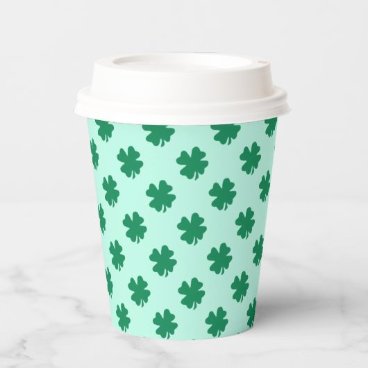 Gobelets En Papier Modèle de feuille de trèfle de la Saint-Patrick (Recto)