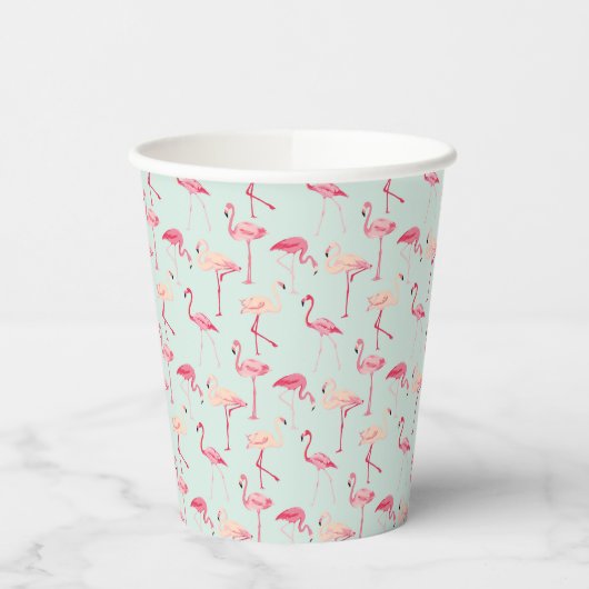 Gobelets En Papier Modèle de flamant rétro (Gauche)