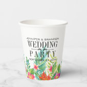 Gobelets En Papier Modèle de mariage de tasse en papier à bordure de (Recto)