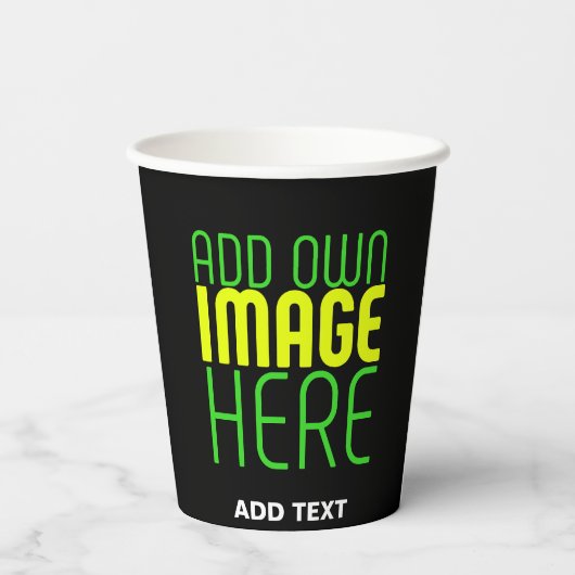 GOBELETS EN PAPIER MODÈLE DE TEXTE D'IMAGE NOIRE SIMPLE ET MODERNE (Verso)