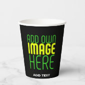 GOBELETS EN PAPIER MODÈLE DE TEXTE D'IMAGE NOIRE SIMPLE ET MODERNE (Recto)