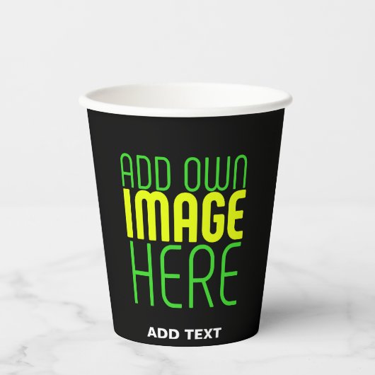 GOBELETS EN PAPIER MODÈLE DE TEXTE D'IMAGE NOIRE SIMPLE ET MODERNE (Recto)