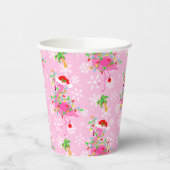 Gobelets En Papier Modèle Flamingo rose de Noël (Gauche)