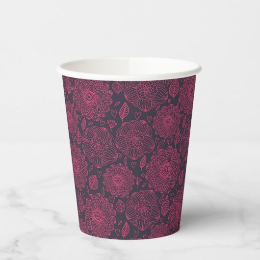Gobelets En Papier Modèle floral (Gauche)