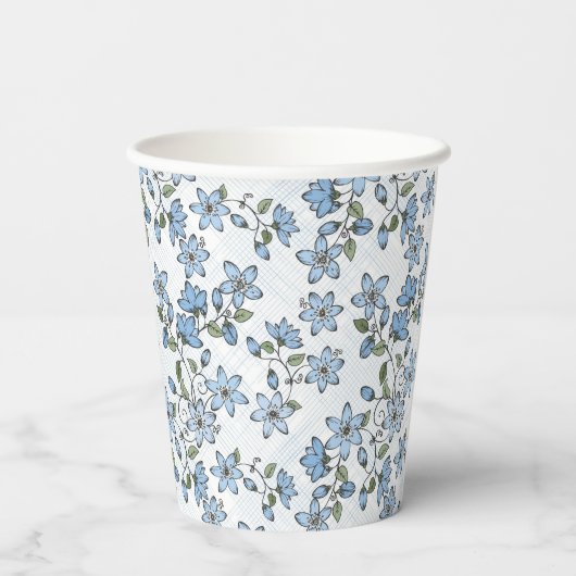 Gobelets En Papier Modèle floral 2 (Verso)