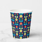 Gobelets En Papier Modèle floral coloré (Droite)