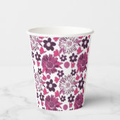 Gobelets En Papier Modèle floral élégant unique (Verso)