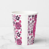 Gobelets En Papier Modèle floral élégant unique (Droite)