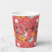 Gobelets En Papier Modèle floral rétro 2 (Recto)